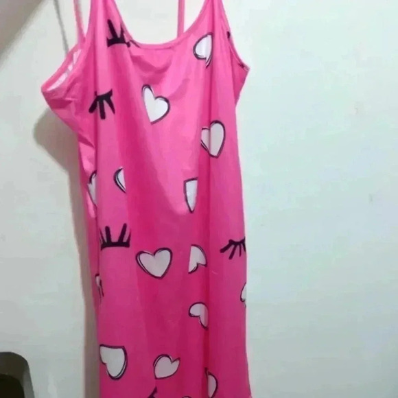 Women's Heart & Eyelash Print Sleep Dress - Size 6 - Picture 2 of 5